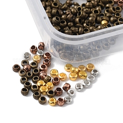 2200Pcs 4 Style Brass Crimp Beads&nbsp;KK-FS0001-19