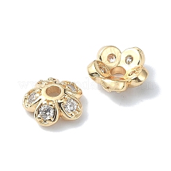 Brass Micro Pave Cubic Zirconia Bead Cap&nbsp;KK-A194-03G