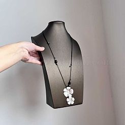 Brass Resin Flower Pendant Adjustable Black Imitation Leather Cord Necklaces for Women&nbsp;WGF4AF0-01