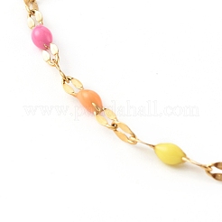 304 Stainless Steel Enamel Link Chains Bracelets&nbsp;BJEW-JB06336