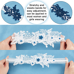 AHADEMAKER 2 Sets 2 Style Lace Elastic & Polyester Lace Bridal Garters&nbsp;AJEW-GA0004-75