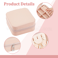 Square PVC with lint Jewelry Storage Zipper Box&nbsp;CON-WH0099-03A