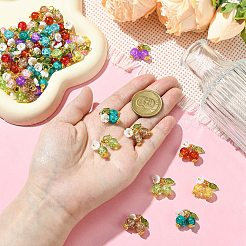 50Pcs 10 Styles Glass & Resin Imitation Pearl Cherry Charms&nbsp;PALLOY-CJ00161