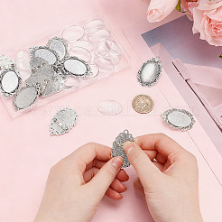 15Pcs Tibetan Style Brooch Cabochon Settings&nbsp;TIBE-ME0001-18