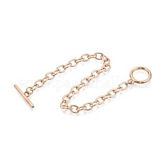 201 Stainless Steel Cable Chain Bracelets for Men Women&nbsp;BJEW-N036-01G