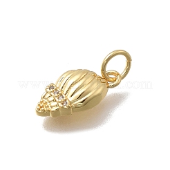 Brass Micro Pave Clear Cubic Zirconia Charms&nbsp;KK-D431-061G