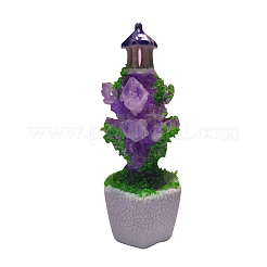 Natural Amethyst Pavilion Bonsai Decorations&nbsp;PW-WG69157-01
