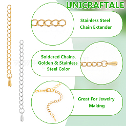 20Pcs 2 Styles 304 Stainless Steel Chain Extender&nbsp;STAS-UN0060-90