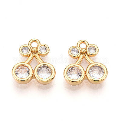 Wholesale Brass Micro Pave Cubic Zirconia Charms - Pandahall.com