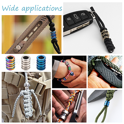 3Pcs Colors Titanium Alloy Spacer Beads, Groove Column, Mixed Color,  14x10mm, Hole: 1pc/color