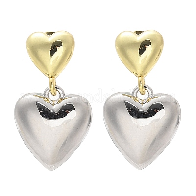Brass Dangle Stud Earrings&nbsp;EJEW-F359-08G-1
