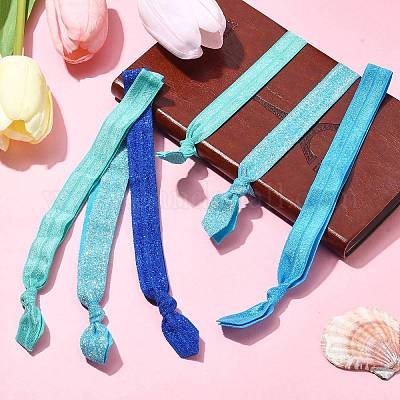 8Pcs 4 Colors Flat Polyester Elastic Cord&nbsp;AJEW-JK00309-1