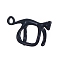 Cat Shape Alloy Clip-on Earrings, with Rhinestone, Black, 23x13mm