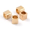 Brass Spacer Beads, Cadmium Free & Lead Free, Long-Lasting Plated, Cube with Round Hole, Real 24K Gold Plated, 2x2x2mm, Hole: 1.2mm