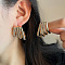 Iron Stud Earrings, Golden, Rectangle, 23.6x18.9mm