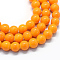 Baking Paint Glass Round Bead Strands, Orange, 8.5~9mm, Hole: 1.5mm, about 105pcs/strand, 31.8 inch