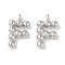Brass Pendants, Cadmium Free & Nickel Free & Lead Free, Letter Charms, Platinum, 13x7x2mm, Hole: 1mm