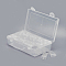 Plastic Bead Containers, Flip Top Bead Storage, For Seed Beads Storage Box, with PP Plastic Packing Box and Label Paster, Rectangle, Clear, 64pcs containers/box, 5x2.7x1.2cm, Hole: 0.9x1cm