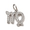 Brass Micro Pave Cubic Zirconia Charms, Constellation Charms, with Jump Ring, Cadmium Free & Lead Free, Virgo, 10.5x12x1.5mm, Hole: 3.5mm