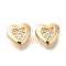 Brass Micro Pave Cubic Zirconia, Star, Oval, Heart, Hexagon, Beads, Nickel Free, Golden, 7x8x3.5mm, Hole: 0.9mm