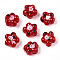 Handmade Lampwork Beads Strands, Bumpy, Flower, FireBrick, 13.5~14x14.5~15x7~8mm, Hole: 1.4mm, about 28pcs/strand, 14.57 inch(37cm)