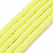 Handmade Polymer Clay Bead Strands, Heishi Beads, Disc/Flat Round, Champagne Yellow, 6x0.5~1mm, Hole: 2mm, about 320~447pcs/strand, 15.74 inch~16.92 inch