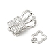Brass Micro Pave Clear Cubic Zirconia Interlocking Clasps&nbsp;KK-U059-16P-2