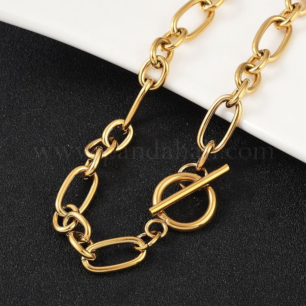 33 Feet] Stainless Steel Figaro Chain, 4.5mm Width 304 Stainless Steel Link Chains Roll Bulk For Jewelry Making
