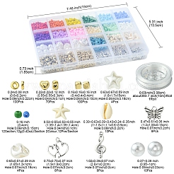DIY Ocean Beach Theme Glass Seed Beaded Stretch Jewelry Set Kits&nbsp;DIY-FS0006-90