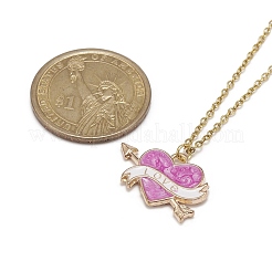 5Pcs 5 Color One Arrow Through the Heart Alloy Enamel Pendant Necklaces Set&nbsp;NJEW-JN04320