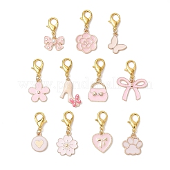 Alloy Pink Enamel Pendant Decorations&nbsp;HJEW-JM04638