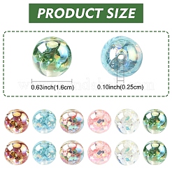 12Pcs Transparent Inner Flower Acrylic Beads&nbsp;RESI-YW0004-86A
