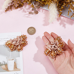 2Pcs Flower Glass & Cloth Shoe Buckle Clips&nbsp;HJEW-ME00092
