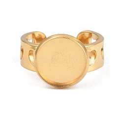 Hollow Heart 304 Stainless Steel Cuff Ring Components&nbsp;SA-CBA82C8-02C-G