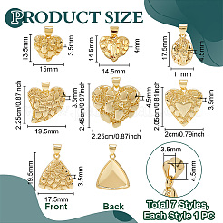7Pcs 7 Styles Brass Pendants&nbsp;KK-PH0014-74