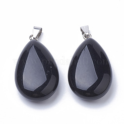 Natural Black Stone Pendants&nbsp;G-S292-12A