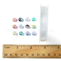 DIY Round Rainbow ABS Plastic Imitation Pearl Beads Bracelet Making Kits&nbsp;DIY-FS0007-71