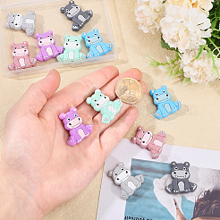12Pcs 6 Colors Rhinoceros Food Grade Eco-Friendly Silicone Focal Beads&nbsp;SIL-CA0003-07