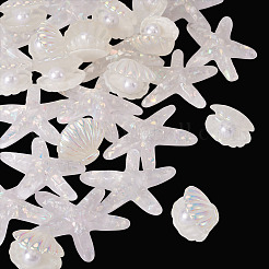 26Pcs 2 Styles UV Plating Ocaen Theme Transparent Resin Cabochons&nbsp;CRES-TA0001-54