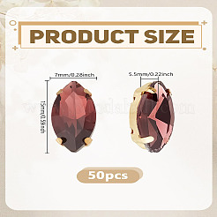 50Pcs Glass Sew on Rhinestone&nbsp;DIY-LP0002-53D