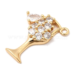 Brass Micro Pave Clear Cubic Zirconia Pendants&nbsp;KK-F916-24G