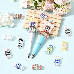 28Pcs 7 Colors Transparent Acrylic Enamel Beads&nbsp;OACR-CJ0002-85