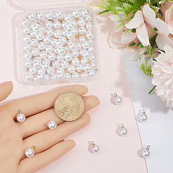 100Pcs 2 Colors ABS Plastic Pearl Pendants&nbsp;FIND-BM0001-41