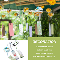 3Pcs 3 Style Japanese Glass Half Round Wind Chimes&nbsp;HJEW-BC0001-54