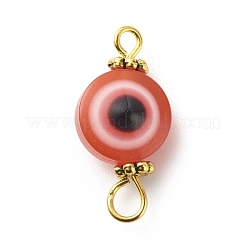 Flat Round Evil Eye Resin Connector Charms&nbsp;PALLOY-JF01799-01