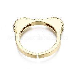 Brass Micro Pave Clear Cubic Zirconia Cuff Rings&nbsp;RJEW-Q161-008-NF