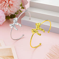 2Pcs 2 Colors 304 Stainless Steel Cuff Bangles&nbsp;BJEW-GO0001-20