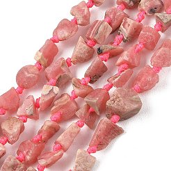 Raw Rough Natural Rhodonite Beads Strands&nbsp;G-D101-A02
