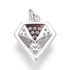 Brass Micro Pave Cubic Zirconia Charms&nbsp;ZIRC-P060-20P