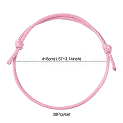 30Pcs 5 Color Adjustable Waxed Polyester Braided Cord Bracelets&nbsp;BJEW-FZ00016